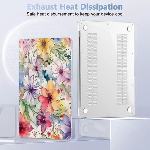 Alt view image 5 of 5 - May Chen Compatible with MacBook Air 13 inch Case 2022 2021, 2020-2018 Release Model: M1 A2337 A2179 A1932, Plastic Hard Shell Case Cover for Mabook Air 13 inch with Retina Dispaly, Abstract Florals