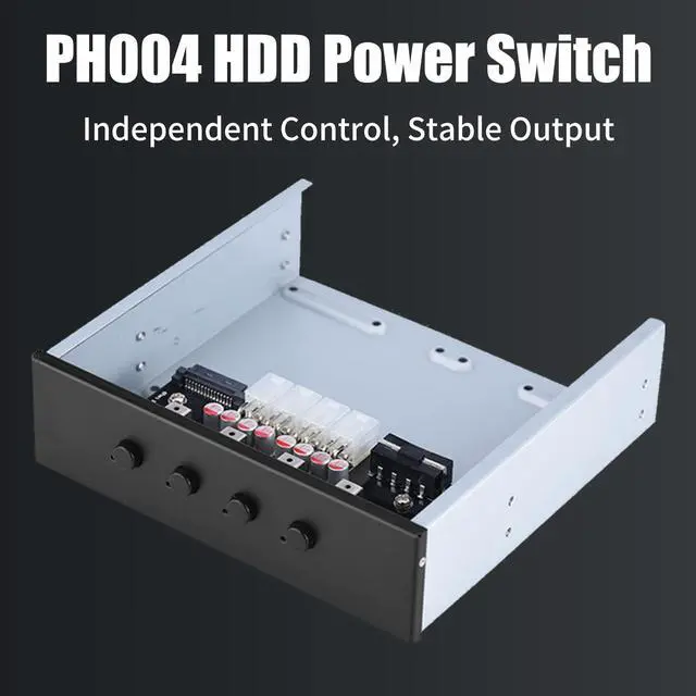 Alt view image 2 of 5 - ASHATA PH004 HDD Power Switch, 4 Hard Disk Control System, Hard Drive Selector SATA Switcher Hard Disk Power Switch for Desktop PC Computer