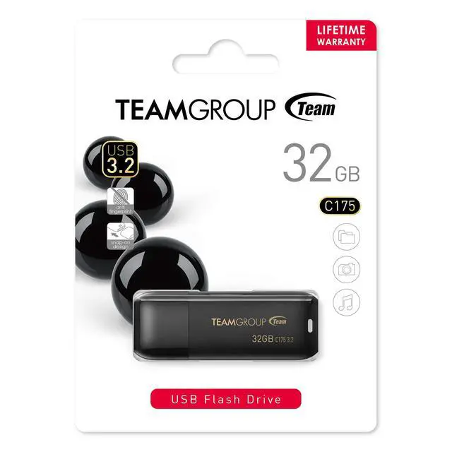 Alt view image 4 of 4 - TEAMGROUP C175 32GB 5 Pack USB 3.2 Gen 1 (USB 3.1/3.0) Flash Thumb Drive, External Data Storage Memory Stick Compatible with Computer/Laptop Matte Black TC175332GB21