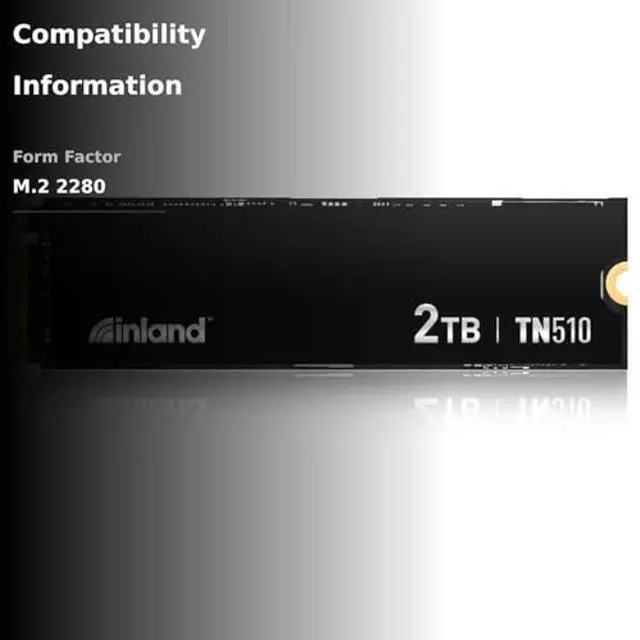 Alt view image 3 of 5 - INLAND 2TB TN510 NVMe SSD Internal Solid State Drive - Gen 5x4, PCIe5.0 M.2 2280, seq. Read Speed up to 10,000 MB/s, for AI Applications, Gaming, and Video Editing