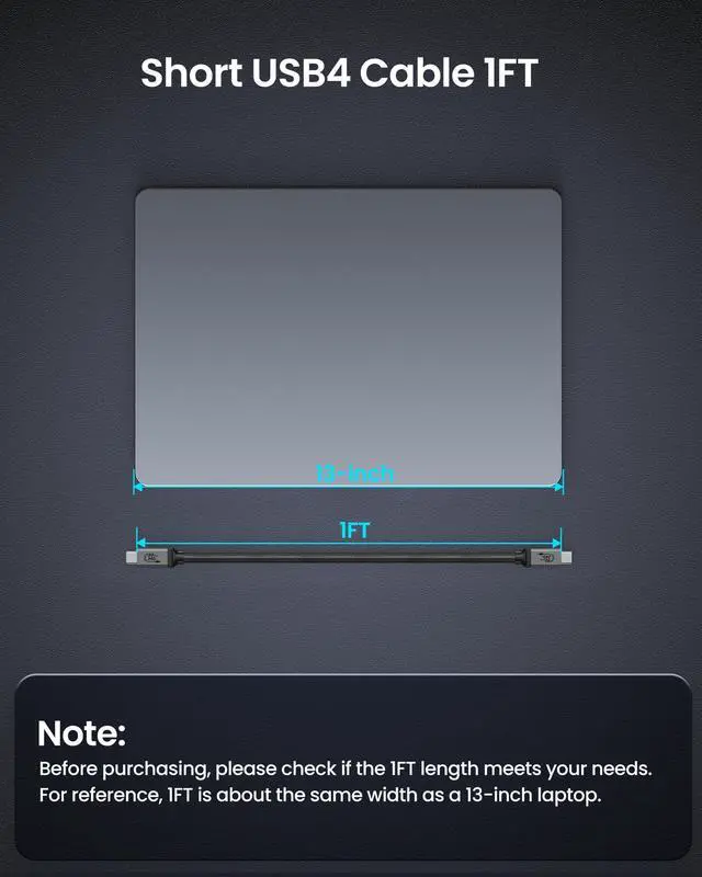 Alt view image 5 of 5 - Silkland 80Gbps USB 4 for Thunderbolt 5 Cable 1FT, 240W PD 3.1 Charging, up to 120Gbps Bandwidth for Dual 8K, Braided USB C Data Cable Compatible Thunderbolt 4/5, SSD, MacBook M4 Pro, iPhone17/16,Dock