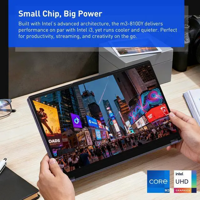 Alt view image 3 of 5 - BWPED 15.6" 2-in-1 Laptop | 16GB RAM 512GB Storage | FHD Touchscreen 360° Flip Ultra Thin NoteBook PC | Core m3 8100Y Processor Portable Business & Student Win 11 Pro Laptop Computer | Wi-Fi 5 | BT5.1