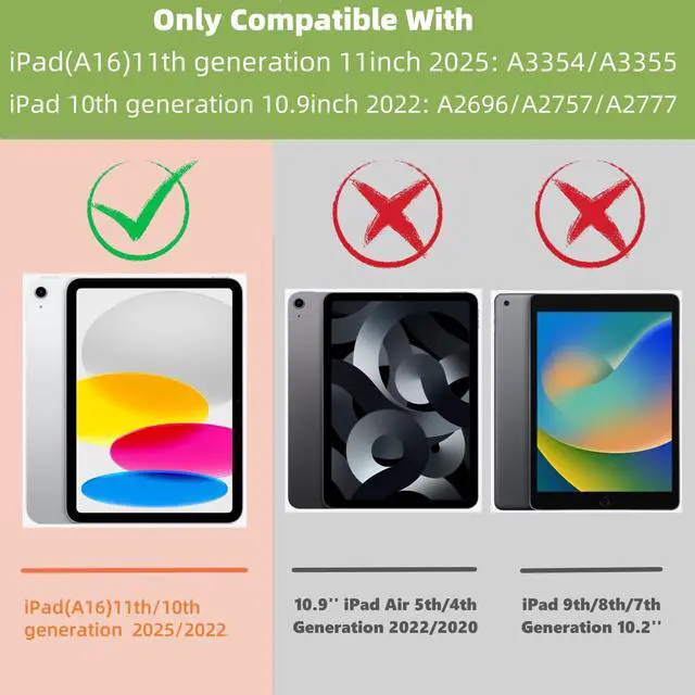 Alt view image 2 of 5 - BYCeKe Magnetic A16 Case for iPad 10.9 Inch Case iPad 11th/10th Generation(A16) Slim with Strong Magnetic Pen Holder[Auto Sleep/Wake] Cover 11th/10th Gen Absorbing Pad Stand,Card Slot,Business Black