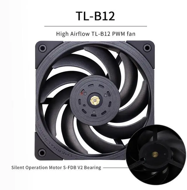 Alt view image 2 of 5 - Thermalrlght Frozen Edge 240 Black CPU Liquid Cooler,Efficient PWM Controlled Pump 3300RPM,12CM PWM Fan,Water Cooling Computer Parts,for AMD AM4/AM5,Intel 1150/1151/1200/2011/1700,Computer AIO Cooler