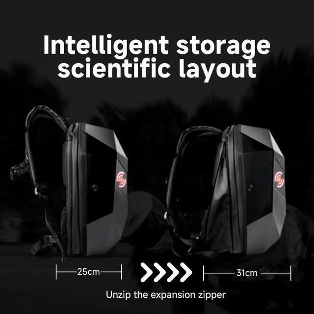 Alt view image 5 of 5 - Crelander LED Knight Backpack, 19 Inch Waterproof Laptop Backpack LED Eyes Motorcycle Helmet Bag, Hard Shell Storage Daypack Unique Gift for Travling, Riding