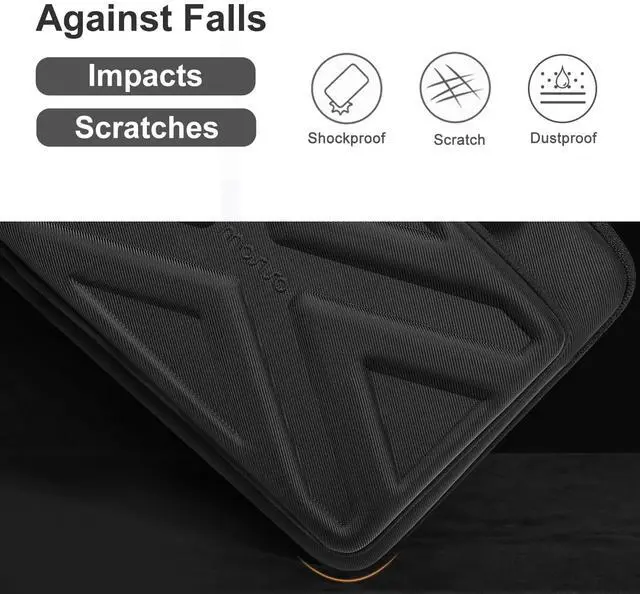 Alt view image 4 of 5 - MOSISO 15.6-16 inch Laptop Hard Case, 15 inch Shockproof Waterproof Laptop Case Hard Shell Compatible with MacBook HP Dell, Carrying Sleeve Computer Bag with Sturdy Handle&Front Pocket&Belt, Black