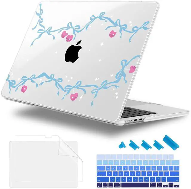 Main image of Lepeoac for MacBook Air 13.6 inch Case M4 M3 M2 2025 2024-2022 Release Model A3240 A3113 A2681, Sturdy Plastic Hard Shell Case for MacBook Air M2 13 inch with Touch ID, Cherry Bow