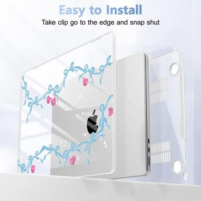 Alt view image 5 of 5 - Lepeoac for MacBook Air 13.6 inch Case M4 M3 M2 2025 2024-2022 Release Model A3240 A3113 A2681, Sturdy Plastic Hard Shell Case for MacBook Air M2 13 inch with Touch ID, Cherry Bow