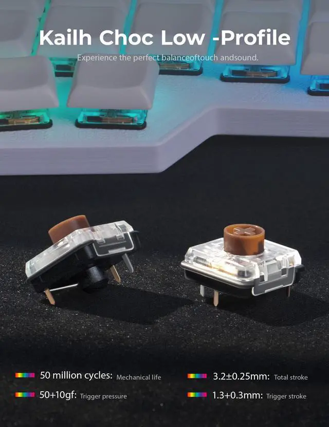 Alt view image 4 of 5 - YIVU Corne LP Low Profile Split Ergonomic Keyboard, 40% Ortholinear Hot-Swappable Mechanical Keyboard with RGB Backlight, Vial Programmable for Programmers and Typists