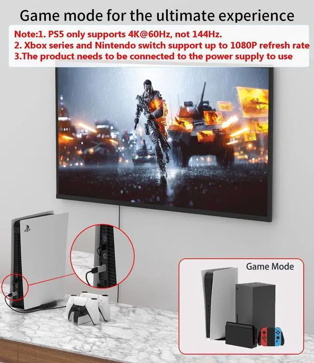 Alt view image 3 of 5 - SWITCHFLUX HDMI to Mini DisplayPort Adapter [1 Pack], 4k@60Hz HDMI (Source) to Mini DP (Display) Adapter, Male to Female Converter Compatible with PC, Graphics Card, Laptop, Xbox, PS5