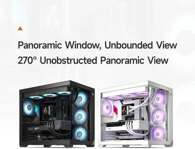 Alt view image 5 of 5 - PCCOOLER PC Case ATX Mid Tower, Tempered Glass & Mesh Front, High Airflow, E-ATX/ATX/Micro-ATX/ITX Support, 360mm Radiator Support, Tool-Free Design  White (C3T700 No Fans Included)