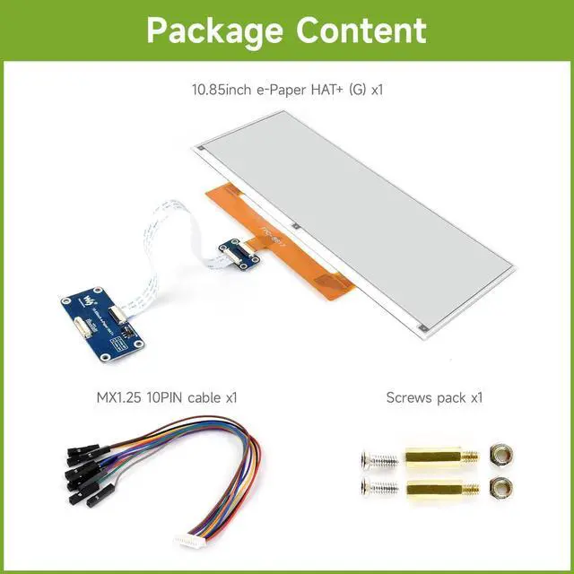 Alt view image 2 of 5 - Waveshare 10.85inch e-Paper Display, Compatible with Raspberry Pi 5/4B/3B/Zero/Zero W/Zero 2W/Pico/Pico W/Pico WH, e-Ink Display, 1360x480, Red/Yellow/Black/White