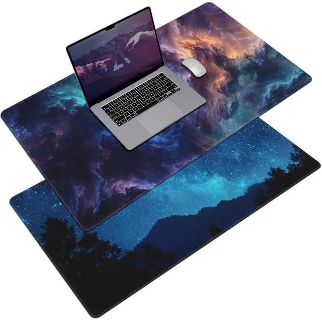 Main image of AQQA Gaming Mouse Pad, Large Dual-Sided Mousepad, Keyboard Mouse Mat, Desk Pad with Stitched Edges for Office Home and Game, 31.5x15.7inch, Dazzling Galaxy