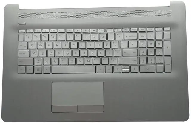 Main image of Replacement for HP 17 by 17-by 17CA 17-CA Laptop Upper Case Palmrest Non-Backlit Keyboard Touchpad Assembly Non-ODD Part L26986-001 6070B1308113 Top Cover Sliver 2020 Year