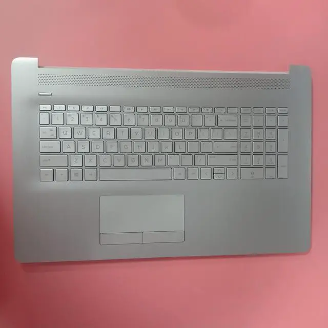 Alt view image 3 of 5 - Replacement for HP 17 by 17-by 17CA 17-CA Laptop Upper Case Palmrest Non-Backlit Keyboard Touchpad Assembly Non-ODD Part L26986-001 6070B1308113 Top Cover Sliver 2020 Year