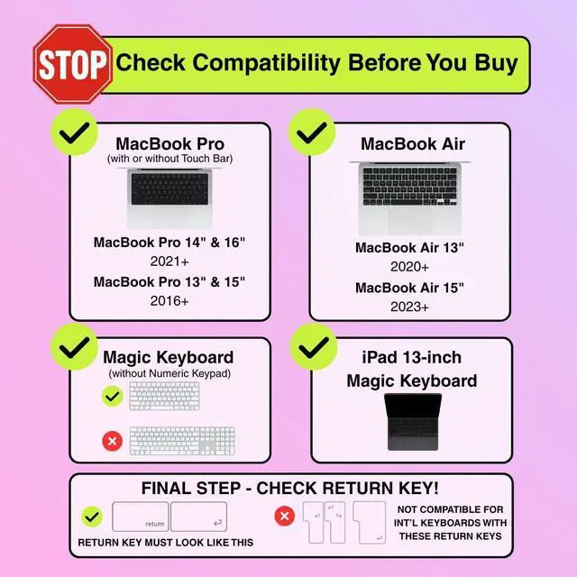 Alt view image 2 of 5 - TIPPY TYPE Raised Keyboard Cover for Long Nails - Fits MacBook Pro & Air, iPad 13", & Magic Keyboard (No Numpad) -Silicone -The Original -Comfortable Typing, Quiet, Nail Protection (Violet Haze)