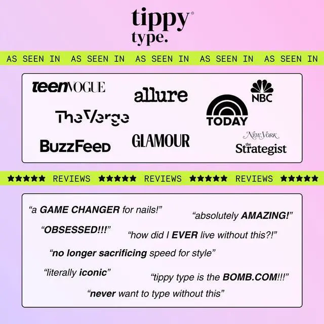 Alt view image 3 of 5 - TIPPY TYPE Raised Keyboard Cover for Long Nails - Fits MacBook Pro & Air, iPad 13", & Magic Keyboard (No Numpad) -Silicone -The Original -Comfortable Typing, Quiet, Nail Protection (Violet Haze)