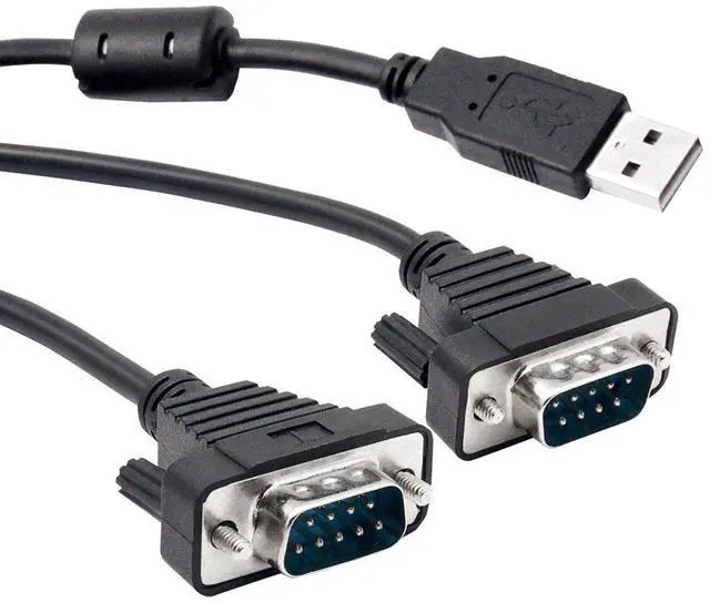Main image of UOTEK USB to 2 Ports RS232 Converter Adapter, DB9 pin Adopts UK FTDI Chipset, Win XP/Vista/7/8/10/CE/Mac/Linux Supports 4.9ft Length UT-8812
