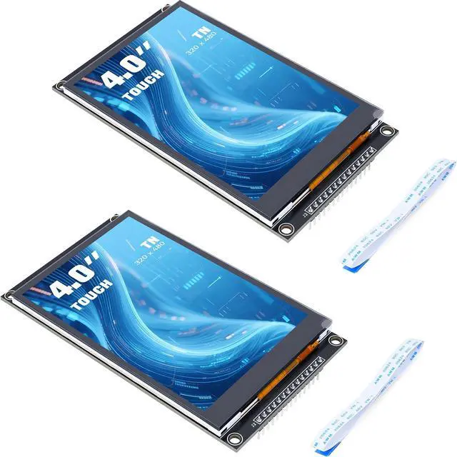 Main image of Ransanx 2PCS LCD Display 4.0 Inch 320x480 TN Capacitive Touch Screen Esp32 Display Module SPI Serial ST7796S Driver for Ar duino R3/Mega2560 (Black)