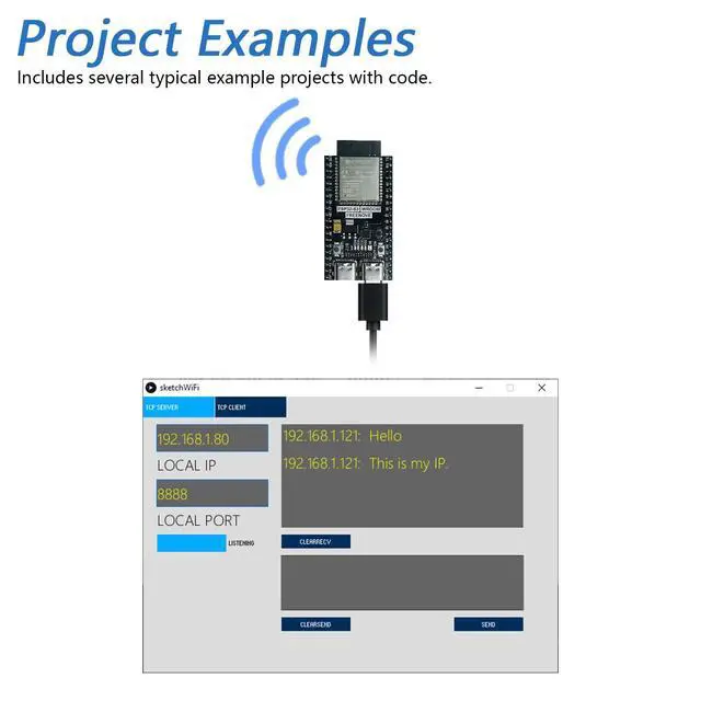 Alt view image 4 of 5 - Freenove ESP32-S3 ESP32 S3 Board Lite (2 Pack), Dual-core 32-bit 240 MHz Microcontroller, Onboard Wireless, Python C Code, Example Projects Tutorial