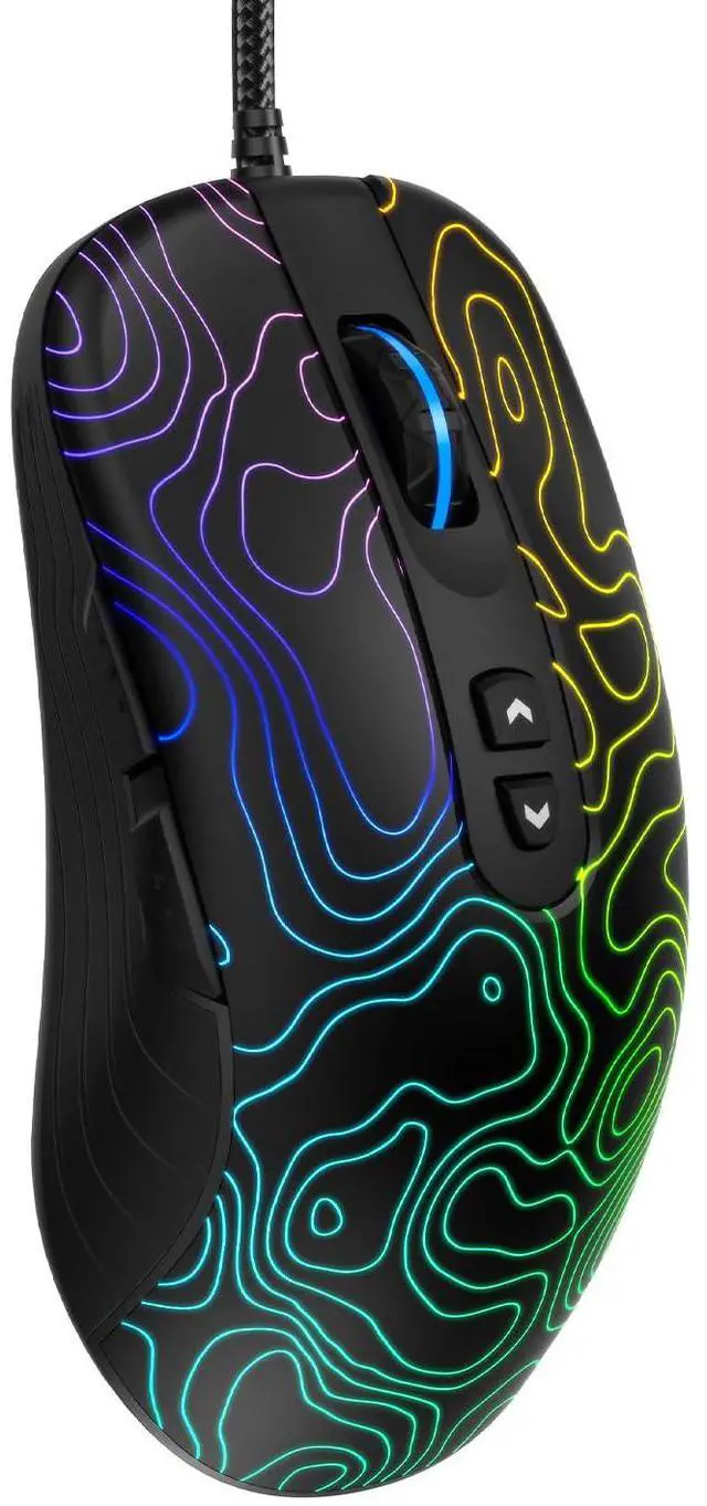 Main image of Womier G706 USB Wired Gaming Mouse for PC Computer Windows Mac Laptop, Lightweight Silent RGB Backlit Mouse with Adjustable 12000DPI/7 Programmable Side Buttons,Kanagawa Theme (Black Topographic)