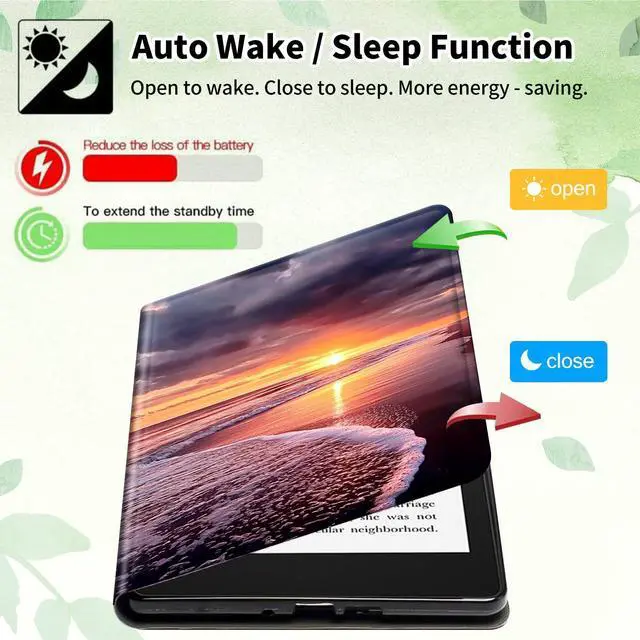 Alt view image 3 of 5 - GYSYSQSH Case for Amazon Fire Max 11 Tablet (13th Generation, 2023 Release) 11" PU Leather Slim Folding Adjustable Stand Smart Cover with Auto Wake/Sleep for Fire 11 Max Tablet, Sea Beachs