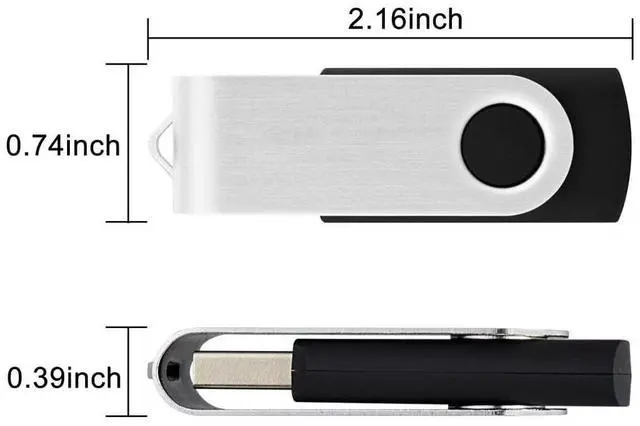 Alt view image 2 of 5 - Generic 10Pack 32GB Flash Drive Thumb Drives, USB Drive 32 GB USB2.0 Swivel Metal USB Memory Sticks, Multipack Jump Drives Colorfufl Pen Drives for Data Storage Backup (10Pack Black, 32GB)
