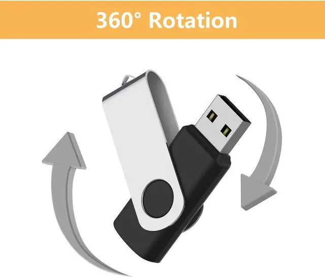 Alt view image 5 of 5 - Generic 10Pack 32GB Flash Drive Thumb Drives, USB Drive 32 GB USB2.0 Swivel Metal USB Memory Sticks, Multipack Jump Drives Colorfufl Pen Drives for Data Storage Backup (10Pack Black, 32GB)