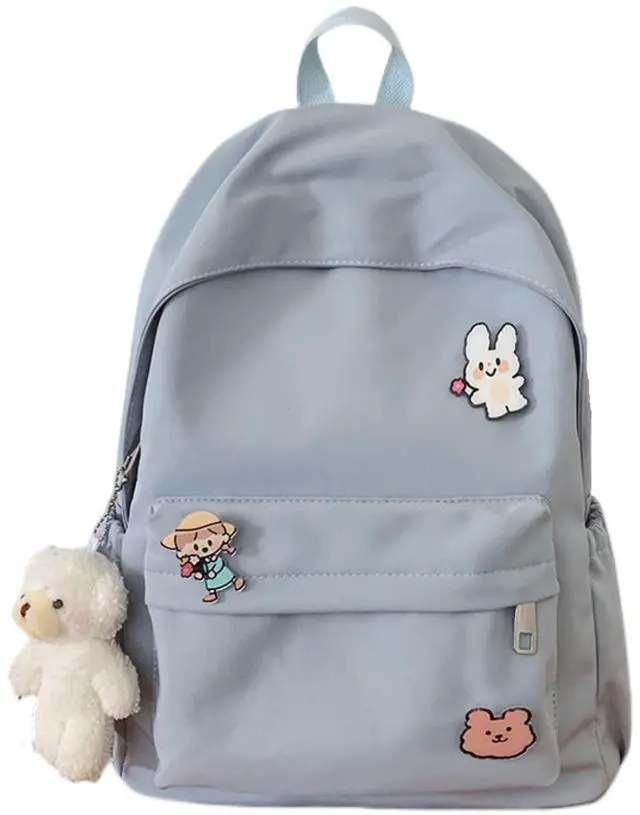 Main image of BILIPOPX Kawaii Cute Aesthetic School Laptop Backpack with Accessories Pin Plush Pendant for Teen Girls, Students