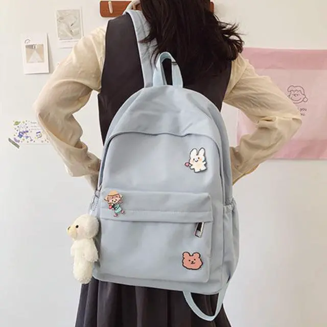 Alt view image 2 of 5 - BILIPOPX Kawaii Cute Aesthetic School Laptop Backpack with Accessories Pin Plush Pendant for Teen Girls, Students