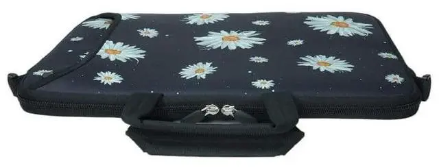 Alt view image 5 of 5 - The 15.64-inch Laptop Shoulder Case fits a 14-inch 15-inch 15.6-inch MacBook/laptop/ultrabook/Chromebook (Little Daisy)