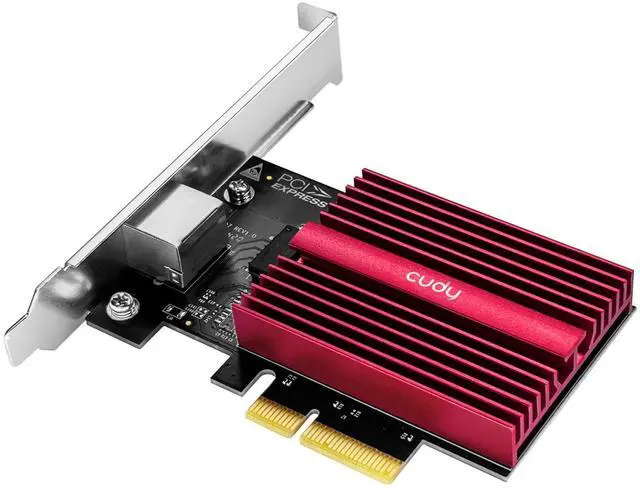 Main image of Cudy 10GB PCIe Network Card, 10G Base-T PCIe Adapter, Flow Control, PCIe to 10 Gigabit Ethernet Adapter, Supports Windows 11/10, WindowsServer 2022 and Linux, Including Network Cable