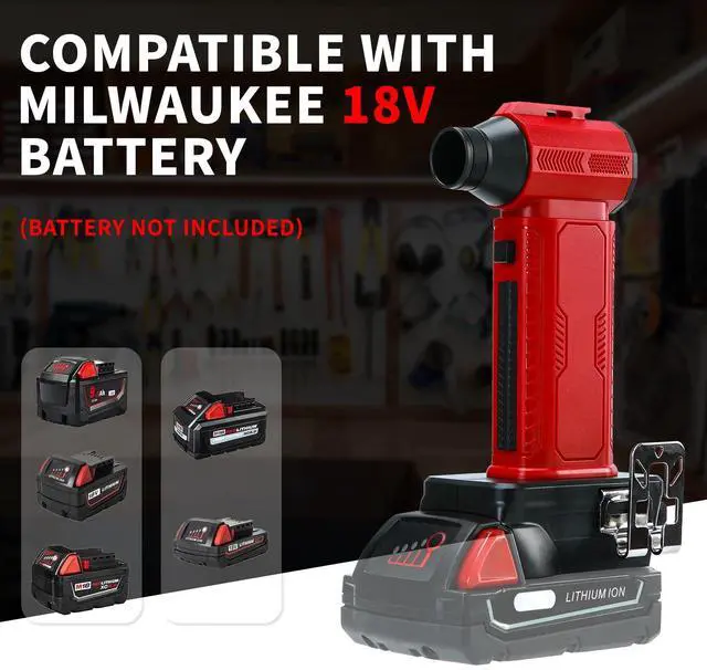 Alt view image 4 of 5 - Compressed Air Duster Cordless Dust Blower for Milwaukee 18V Battery, 130000RPM Brushless Turbo Fan Handheld Mini Jet Dry Blower for Keyboard Car Camping Workshop Home Cleaning(Battery Not Included)