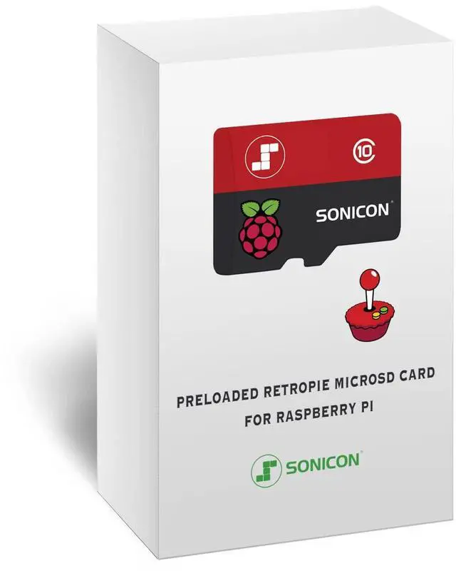 Main image of Sonicon Preloaded RetroPie Batocera Emulator MicroSD Card w/DC/PS1/Sega/Atari/Arcade for Raspberry Pi, Plug Play - 64GB (for Pi 5)