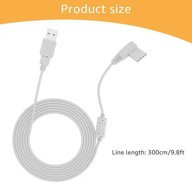Alt view image 5 of 5 - Sigely USB Power Supply Cord Compatible with Moog Zevex Enteralite Infinity Pump Power Charging Cable (White)