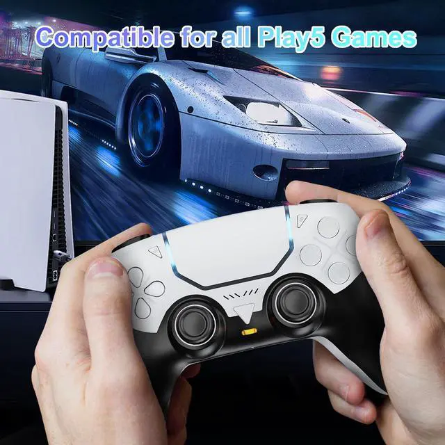 Alt view image 4 of 5 - SWVOE Controller for P5, Wireless P 5 Remote Compatible with P 5/PC/Steam Deck, Support Programmable, Vibration, 6-Axis Sensor, Speaker, Mute, and Audio Jack (White)