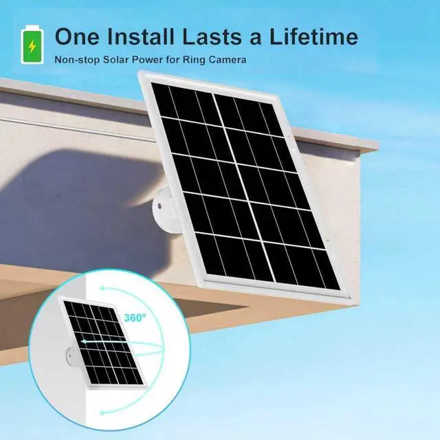 Alt view image 4 of 5 - RCBCH 7W Camera Solar Charging Panel Compatible with Eufycam, Suitable for eufyCam, eufyCam E, eufyCam 2, 2 Pro, 2C, 2C Pro, SoloCam (E20/E40/L20/L40/S40), or 4G LTE Starlight Camera