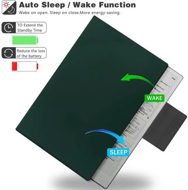 Alt view image 4 of 5 - UMUBUHOMS Magnetic Case for 11.8'' Remarkable Paper Pro, Lightweight Book Folio Cover for Remarkable Paper Pro Color Tablet 2024 Released with Auto Wake/Sleep (Green)