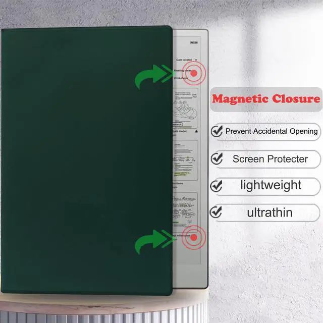 Alt view image 5 of 5 - UMUBUHOMS Magnetic Case for 11.8'' Remarkable Paper Pro, Lightweight Book Folio Cover for Remarkable Paper Pro Color Tablet 2024 Released with Auto Wake/Sleep (Green)