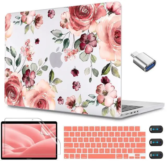 Main image of CISSOOK Matte Frosted Floral Hard Shell Case for MacBook Pro 14 Inch 2025 2024 2023 2021 Release Model M5 M4 M3 M2 M1, Case for MacBook Pro 14" with Touch ID