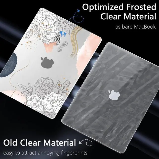 Alt view image 5 of 5 - Yebiseven Case for M3 MacBook Pro 16 inch 2023 2021 Release A2991/A2485 A2780 M2 M1 Pro/Max, Hard Shell Case with Keyboard Cover & Screen Film & OTG Adapter & 2 Webcam Covers, Flower Elements