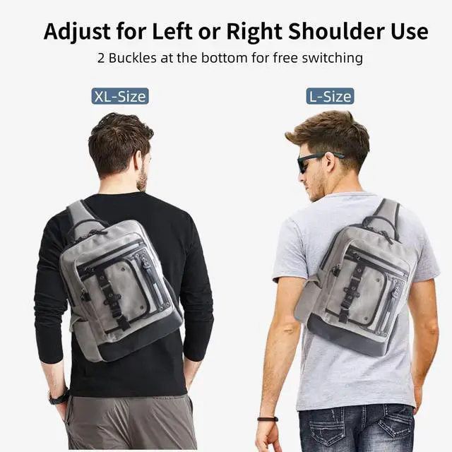Alt view image 2 of 5 - Schkleier Messenger Bag for Men Canvas Sling Bag Crossbody Backpack Laptop Shoulder Bag Hiking Daypacks Casual Tactical