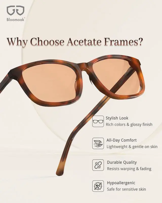 Alt view image 3 of 5 - Bloomoak Rose Migraine Glasses, FL-Flex Light Sensitivity Relief Glasses for Fluorescent LED Glare, Photophobia, Eye Strain (Migraine glasses, Cinnamon Rose - 70% - Light Havana Tortoise(for Outdoor))