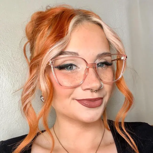 Alt view image 2 of 5 - Zeelool Blue Light Blocking Glasses, Cat Eye Glasses Frame for Women Fashion Eyeglasses with Anti UV Glare & Eyestrain Lens Rodz ZTX548130-07B