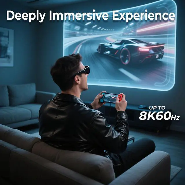 Alt view image 5 of 5 - Guermok 5-in-1 USB-C to AR Glasses Adapter, 100W PD Fast Charging, 8K@60Hz Video, USB/USB-C Ports  Works with AR Glasses Devices, Handheld Consoles, Switch, USBC Phones and Laptops, Black