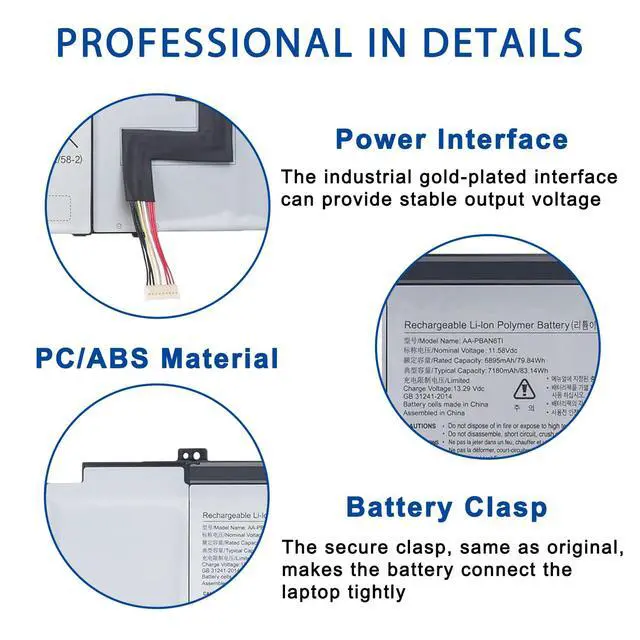 Alt view image 5 of 5 - EFOHANA AA-PBAN6TI Laptop Battery Replacement for Samsung Galaxy Book Odyssey NP760XDA NP762XDA-XA1US NP762XDA-XA2US NP762XDA-XA3US Series HQ8X13LB02AD HQ8X13K10360 3ICP7/52/58-2 11.58V 79.84Wh
