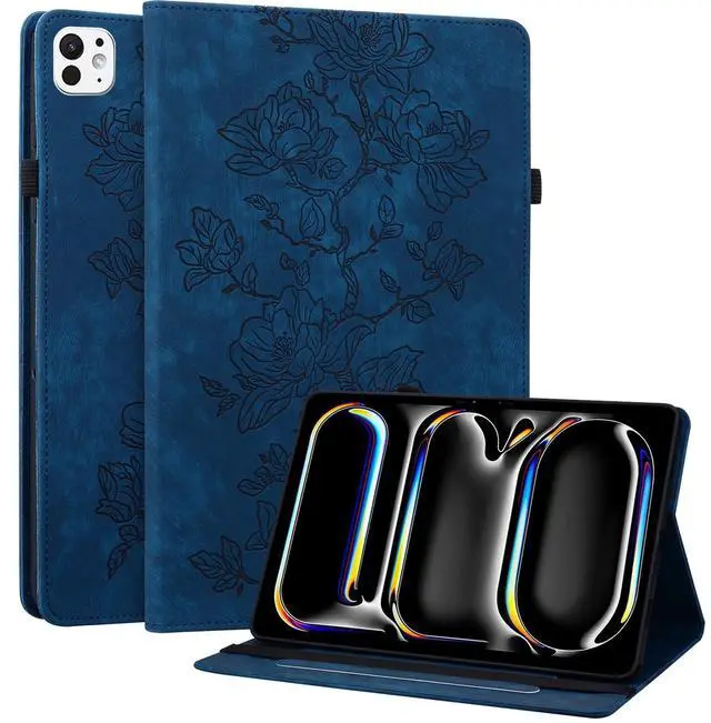 Main image of YHDXUYS Case for iPad Pro 13 Inch (M5/M4) 2025/2024, Auto Wake/Sleep Slim PU Leather Folio Cover with Multi-Angle Stand and Pen Holder, Blue