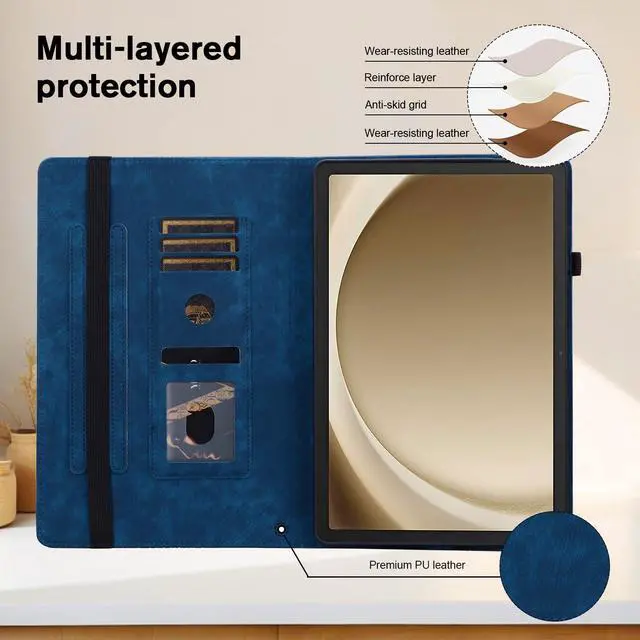 Alt view image 3 of 5 - YHDXUYS Case for iPad Pro 13 Inch (M5/M4) 2025/2024, Auto Wake/Sleep Slim PU Leather Folio Cover with Multi-Angle Stand and Pen Holder, Blue