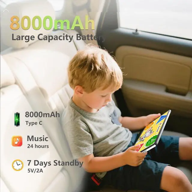 Alt view image 5 of 5 - JREN 11" Android 15 Tablet 128GB with Keyboard & Mouse, 4G LTE Unlocked Tablet with SIM Card Slot, 20GB RAM, 5G WiFi, Octa-Core 2.0GHz, 13MP+5MP Cameras, 8000mAh Battery, Quad Speakers Silver