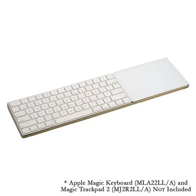 Alt view image 3 of 4 - CraftMaster Union Tray for Apple Magic Keyboard and Apple Magic Trackpad 2 - Metal Dock Stand Controls Your iMac or Laptop Remotely, Premium Home and Office Accessory - Gold